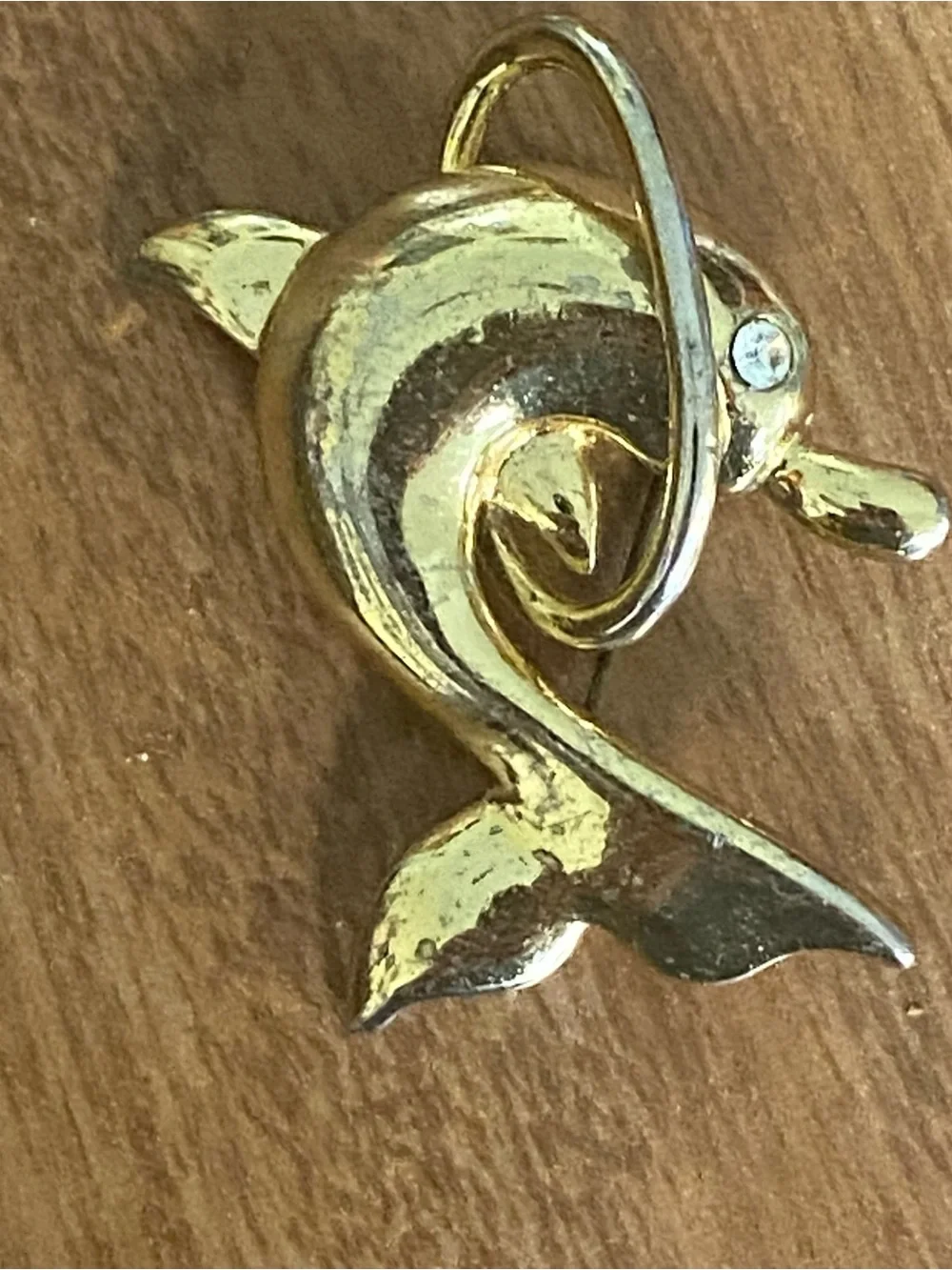 Gold Dolphin Fish Ornament  brooch CottageCore fishin Decorative Aquarium Accent